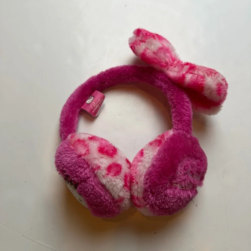 Hello Kitty Pink and White Polka Dot Kids Earmuffs